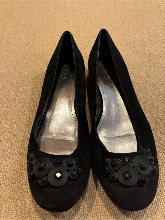 Alfani Shoes - Alfani Black Suede Embellished Ballet Flats